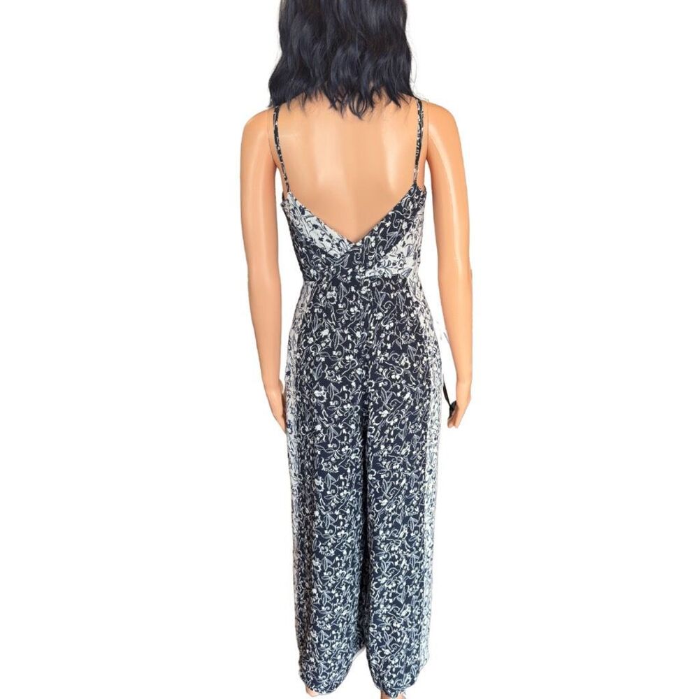Tanya Taylor Navy and White Printed Sleeveless Jumpsuit - Picture 10 of 10